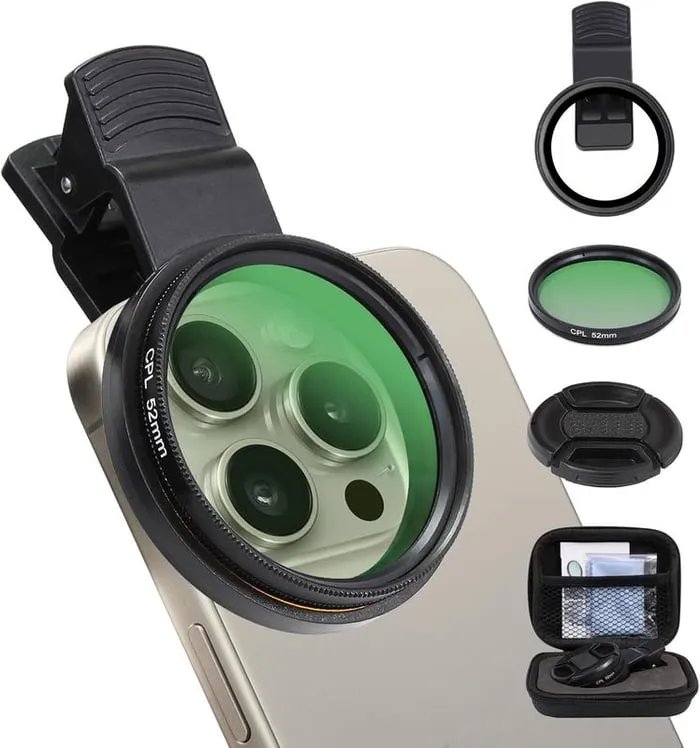 CPL Lens Filter Kit for Mobile Camera – Clip-on Circular Polarizer Lens for DSLR-Like Photography