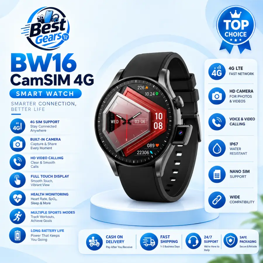 BW16 CamSim Digital Wearable – Smart Wrist Device with Contemporary Design